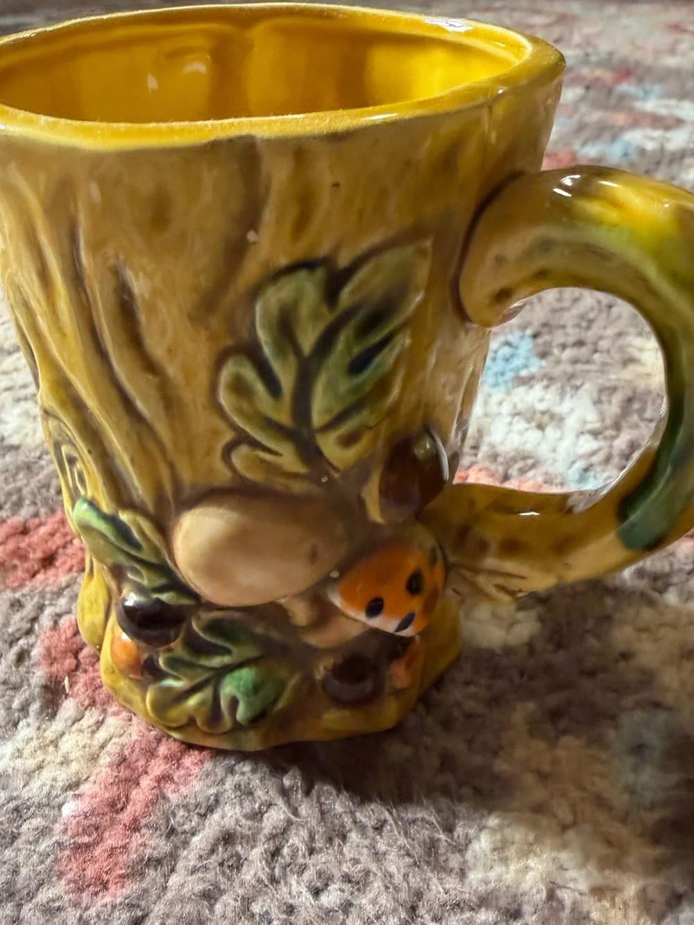 Vintage Sexton 1970 Woodland Tree Stump Creamer 🍄 Mug Set Mushroom Acorn Ceramic